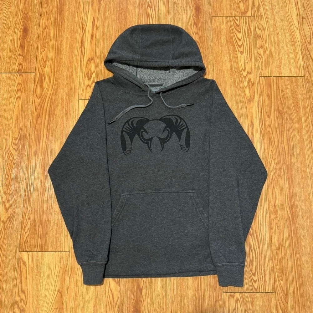 Kuiu Men's Hoodie Gray Ram Logo Hunting Hiking Outdoors Gorpcore Size Small